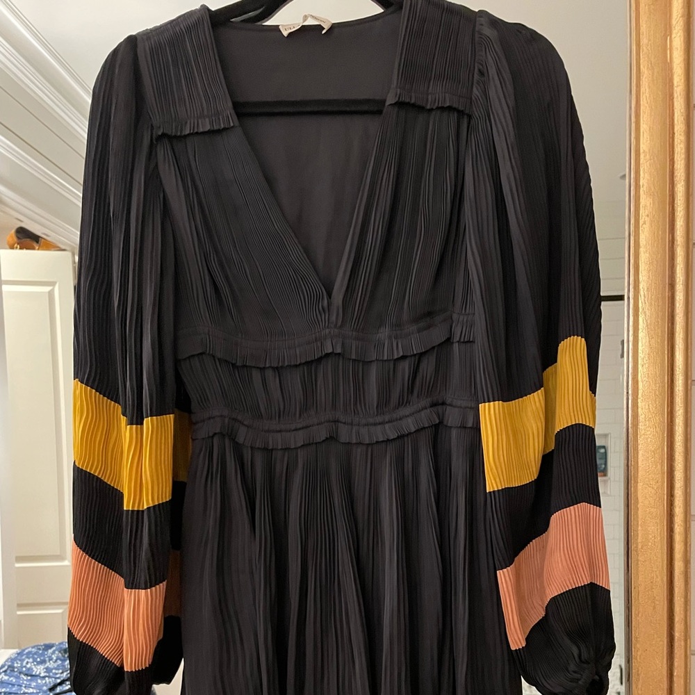 Ulla Johnson Corrine Pleated Black Mini Dress